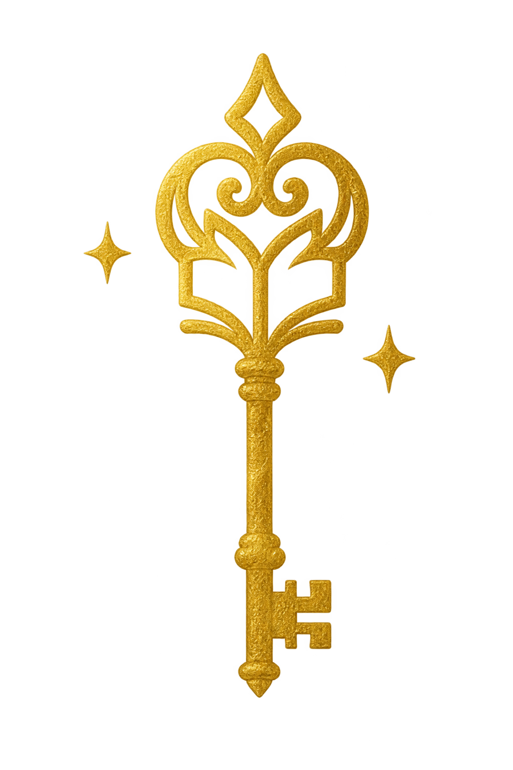 Storybook gold key emblem